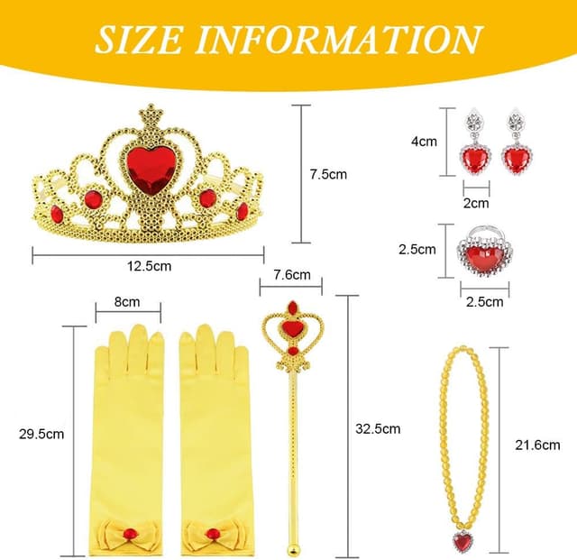 Thumbnail 4 de Vicloon Robe de Princesse Belle 9PCS Jaune 120cm