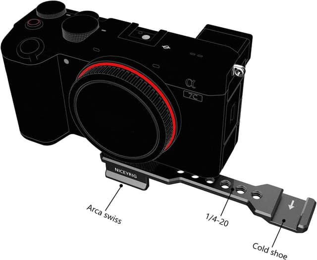Detalle 2 de NICEYRIG Arca Swiss Quick Release Clamp with Cold Shoe Extension Bar (aluminium alloy) – 433
