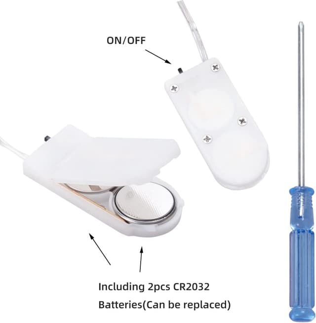 Detalle de LEECOCO Lichterkette mit Batterie (1 m, 20er-Pack) – kaltweiß, 10 LED je Kette