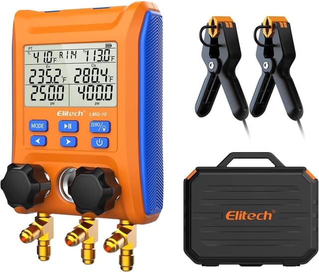 Detalle de Elitech Digital Manifold Gauge LMG-10 (2-Way Valve) for HVAC/R Service