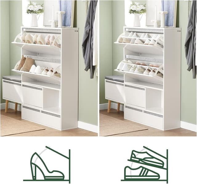 Thumbnail 4 de SoBuy FSR134-W Banco zapatero 124-92 cm