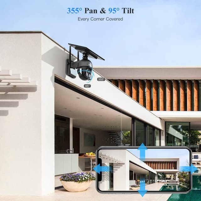 Thumbnail 2 de Ctronics 2.5K 4MP Caméra Surveillance Solaire Extérieure