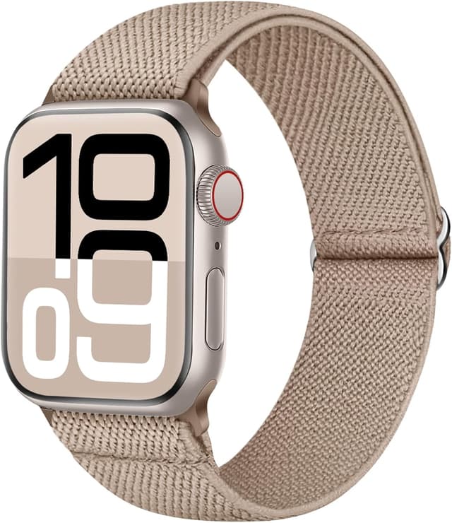 Detalle de Raradev water-resistant elastic band for Apple Watch (stretch solo loop, 38–49mm)