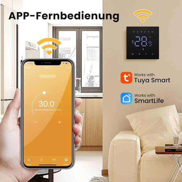 Detalle 2 de MIUCDA Smart-Thermostat für Fußbodenheizung