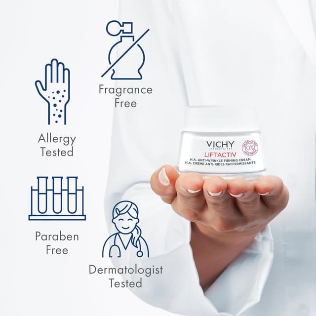 Detalle de Vichy Liftactiv Crème anti-rides et raffermissante à l’acide hyaluronique sans parfum