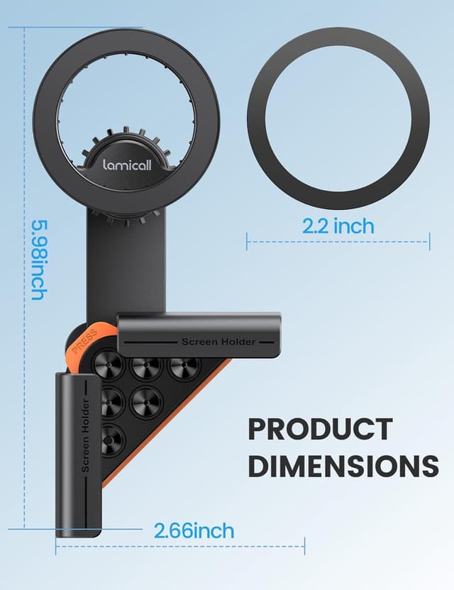 Detalle de Lamicall for Tesla Phone Mount (Strongest N55 Magnet) for Tesla Model 3 & Y — MagSafe Magnetic Holder
