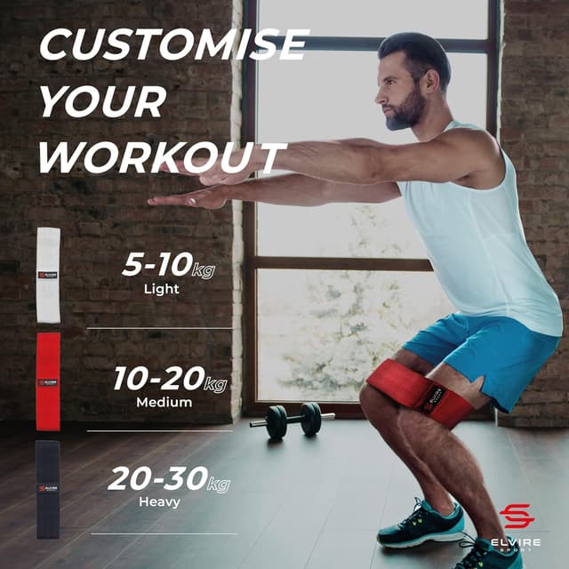 Detalle 2 de Elvire fabric resistance bands set of 3 (booty, legs & glutes workout loops)