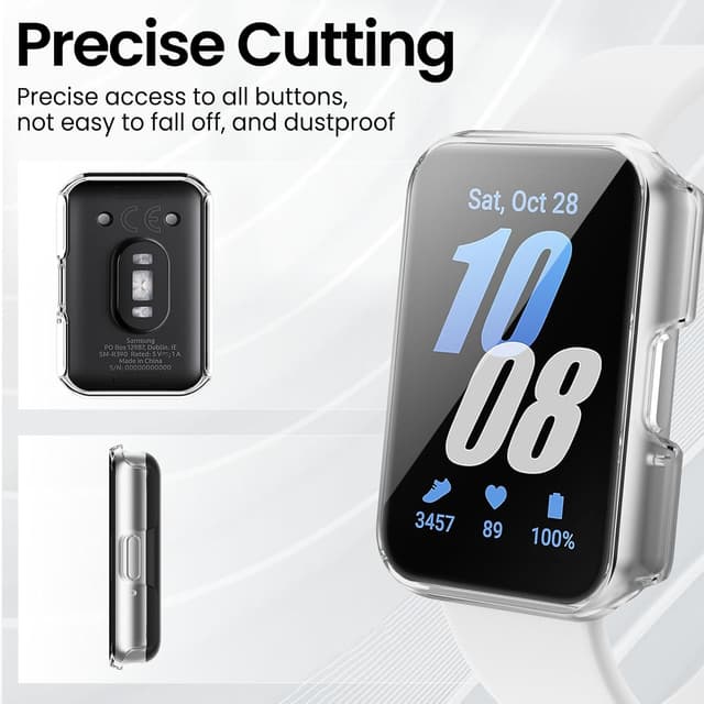 Detalle 1 de Tuocal 3-Pack PC Case + Tempered Glass Screen Protector for Samsung Galaxy Fit 3