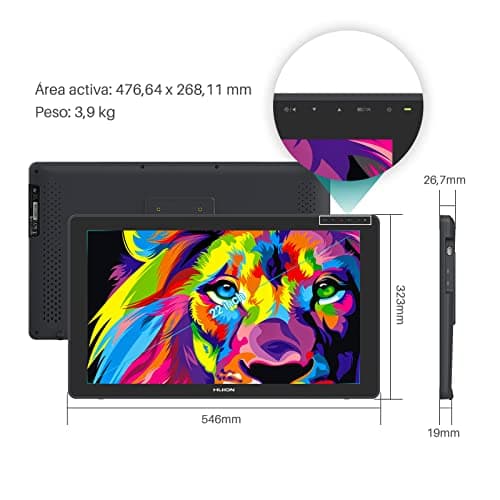 Thumbnail 5 de HUION Kamvas 22 Plus 🖥️ Tableta Gráfica con Pantalla 21.5"