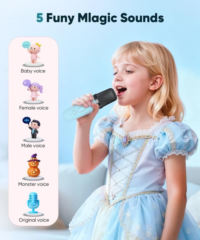 Detalle 2 de Mini Karaoke Machine Toy Portable with 2 Mics 🎤