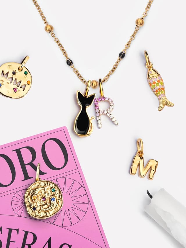 Thumbnail 4 de SINGULARU Collier Dots L Noir Émail Acier 18kt