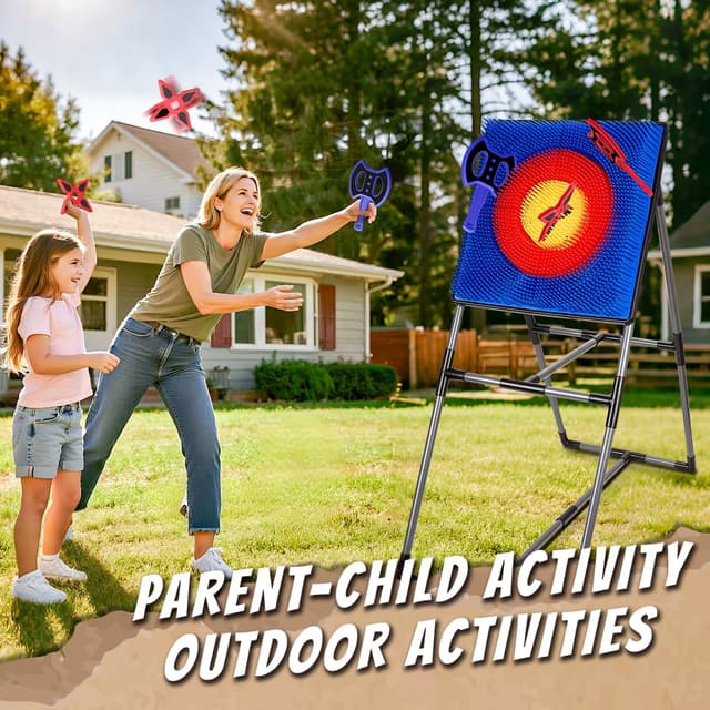 Detalle 2 de Folimix Axe Throwing Game for Backyard – axe throwing target set with lawn dart option (16 pieces)