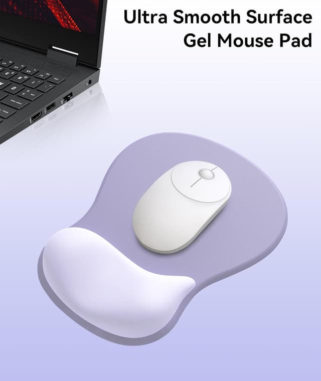 Thumbnail 6 de Giecy Mouse Pad with Gel Wrist Rest (Purple) — ergonomic wrist support for office and home