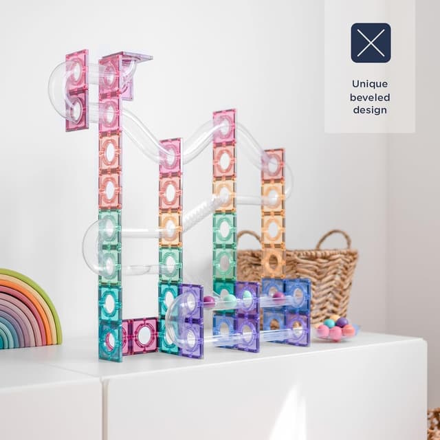 Detalle 2 de CONNETIX Piastrelle Magnetiche Pastello “Ball Run” – 106 pezzi