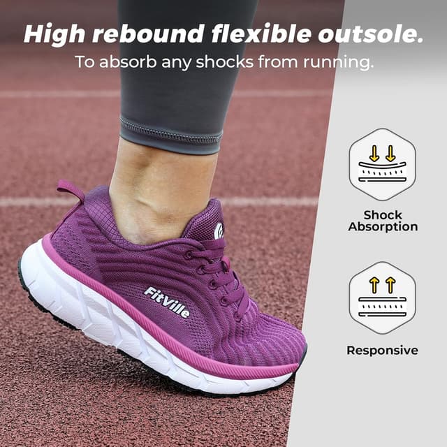 Detalle de FitVille Chaussures femme wide fit extra large pieds respirantes pour course, marche et activités