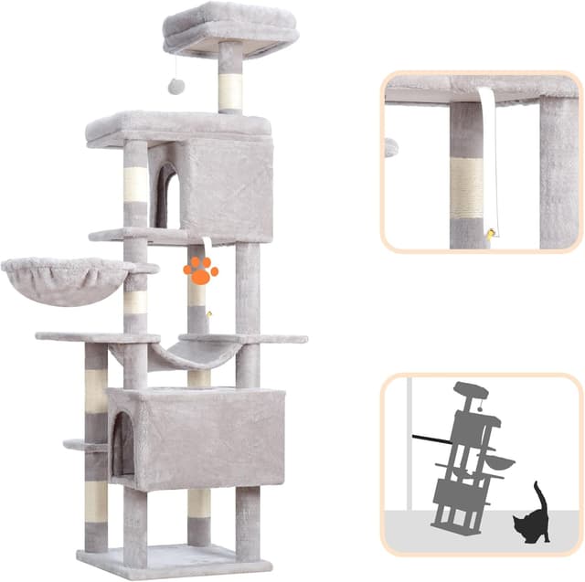 Thumbnail 6 de Heybly HCT036W Árbol para gatos 178 cm