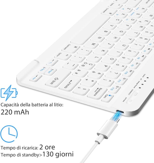 Detalle 2 de HZD Tastiera Bluetooth QWERTY, layout italiano