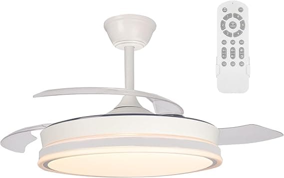 Imagen de wonderlamp Surpino - Ventilador LED Plegable Blanco con Control remoto 🌬 en OfertitasTOP