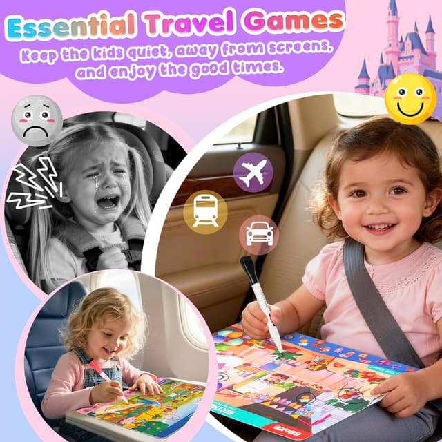 Detalle 2 de BBWOO 20 Themes Search and Find Books for Kids (Ages 3–5) – Princess travel seek-and-find activity set