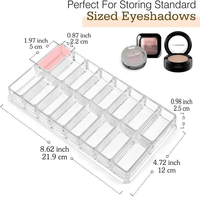 Detalle 2 de Luxspire acrylic eyeshadow organiser 16 slots