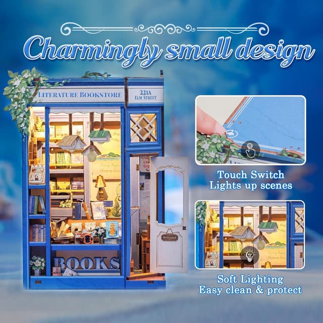 Detalle 2 de CUTEBEE DIY Book Nook mit LED, Set ab 14