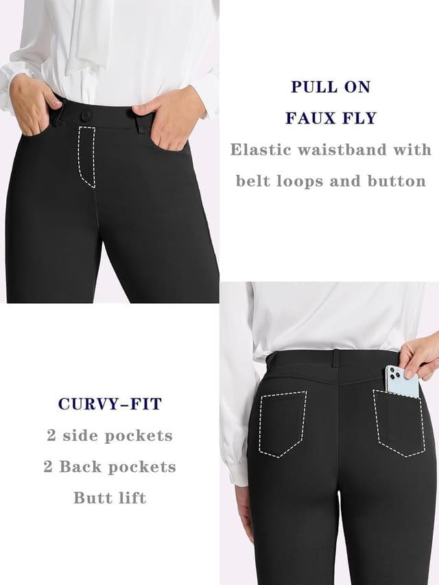 Detalle de Tapata Damen Gerade Stretch-Hose mit Taschen – 71/76/81/86 cm Innennaht, Büro & Alltag