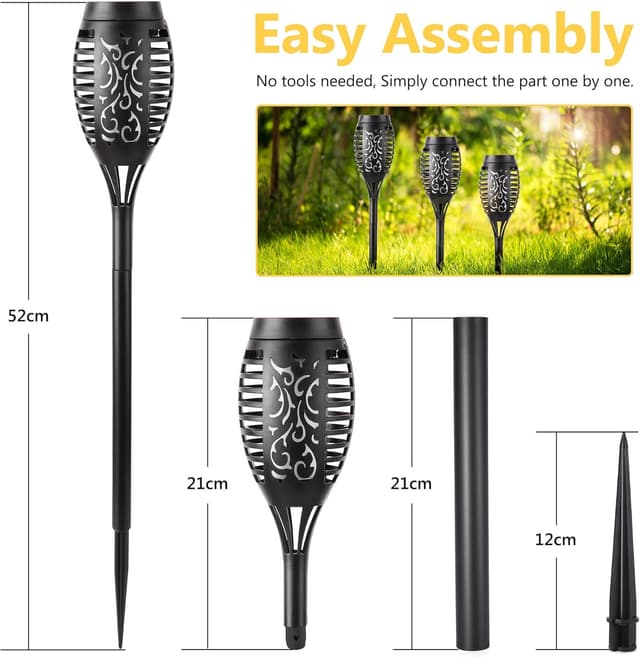 Thumbnail 5 de NEXVIN 8 Pack Solar Flame Lights 12 LEDs