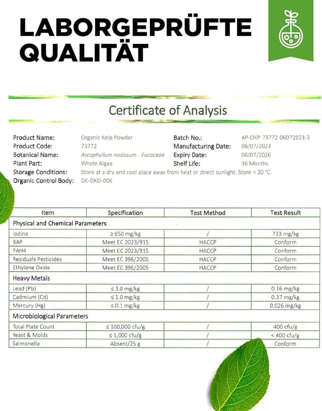 Thumbnail 6 de vit4ever Bio Kelp mit natürlichem Jod (200 µg) – 365 Tabletten, vegan