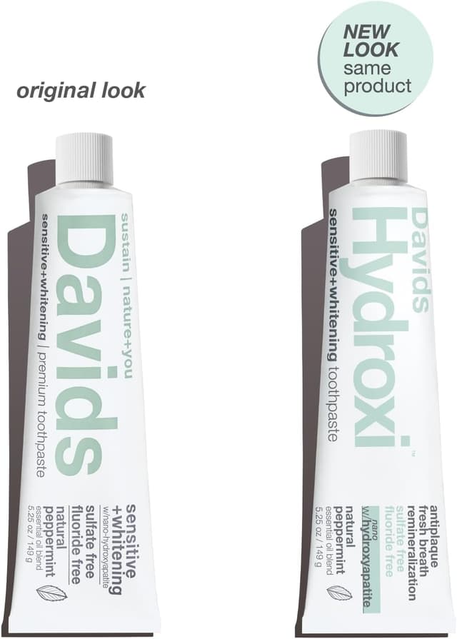 Detalle 2 de Davids Hydroxi Fluoride-Free Nano Hydroxyapatite Toothpaste (5.25 oz) — Natural Peppermint