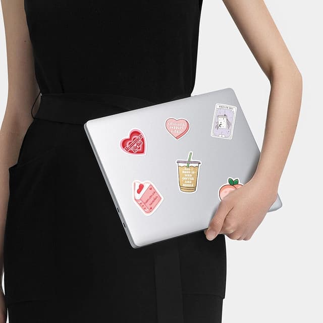 Detalle 2 de Nivafer Kindle-/Laptop-Aufkleber Set (50 Stück) in Rosa – wasserfest für Scrapbooking & Deko