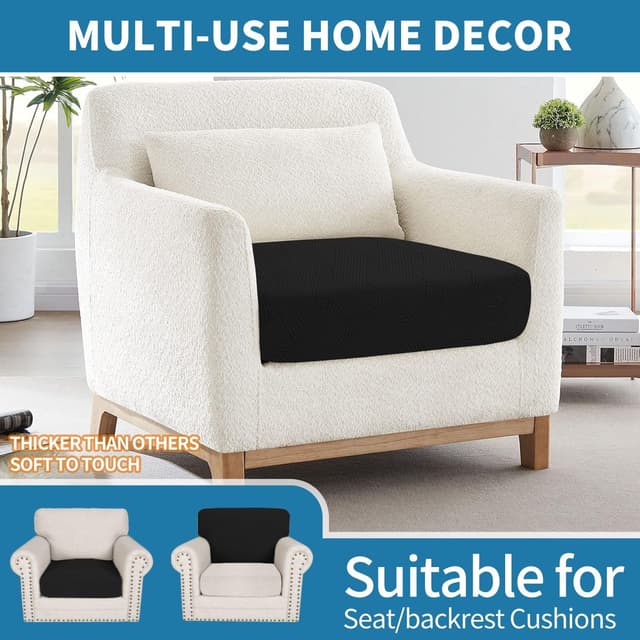 Detalle 2 de Ystyle housse d’assise et de dossier de canapé 360° de protection – grand 1 place, noir