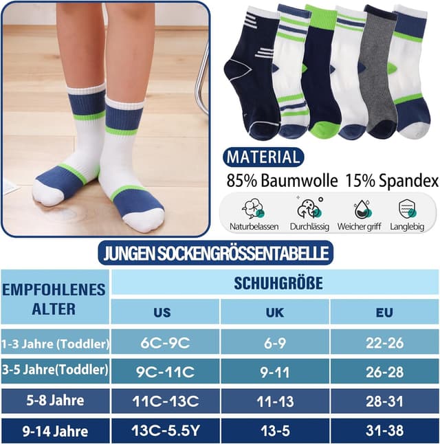 Thumbnail 4 de Welwoos Kinder Sportsocken Laufsocken