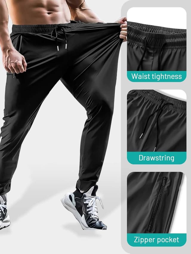 Detalle de Hidkat Men’s Hiking Pants Quick-Dry Lightweight Sweatpants with Water Resistance & Zipper Pockets