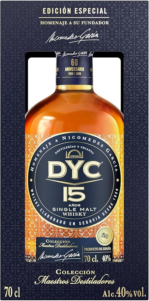 Detalle de DYC 15 Años Whisky Single Malt Colección Maestros 🥃 70cl