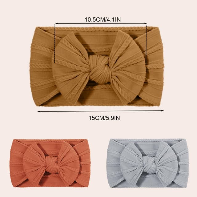 Detalle de DiULi Baby Stirnbänder (10 Stück) – Turban-Stirnband mit Schleifen-Design für Neugeborene & Kleinkinder