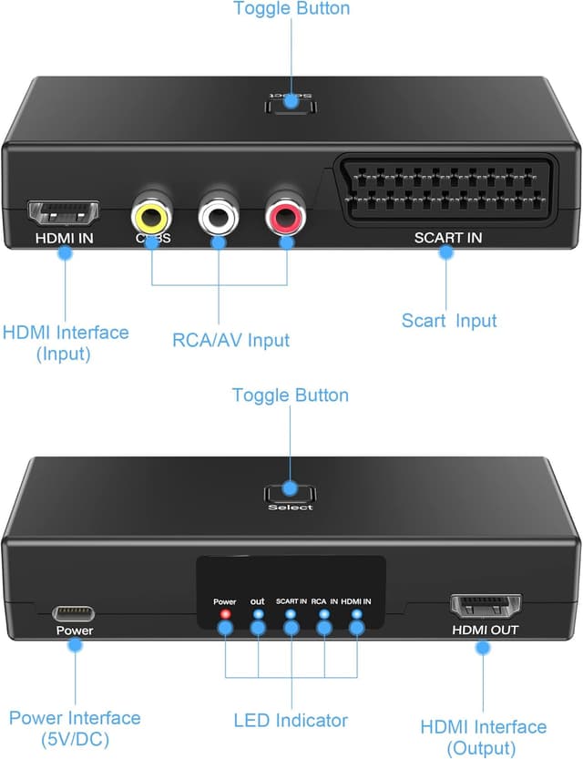 Detalle 2 de AIFHDAUF Scart auf HDMI Konverter 1080p