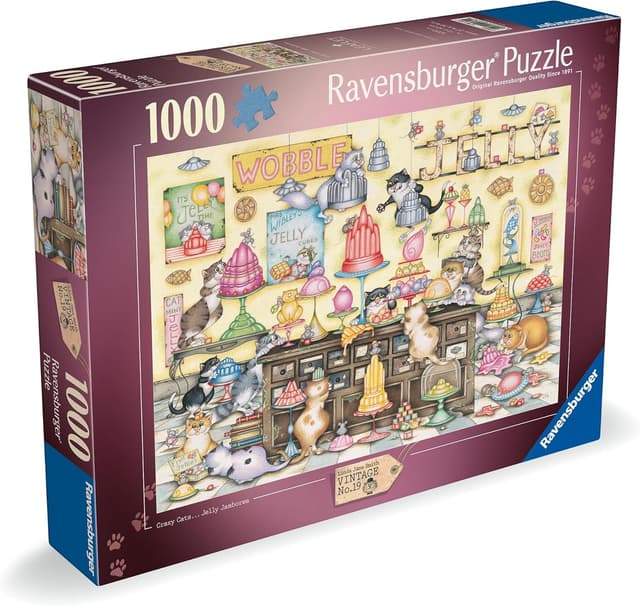 Detalle de Ravensburger Crazy Cat’s: Jelly Jamboree 1000-piece jigsaw puzzle (70 x 50cm) for ages 12+