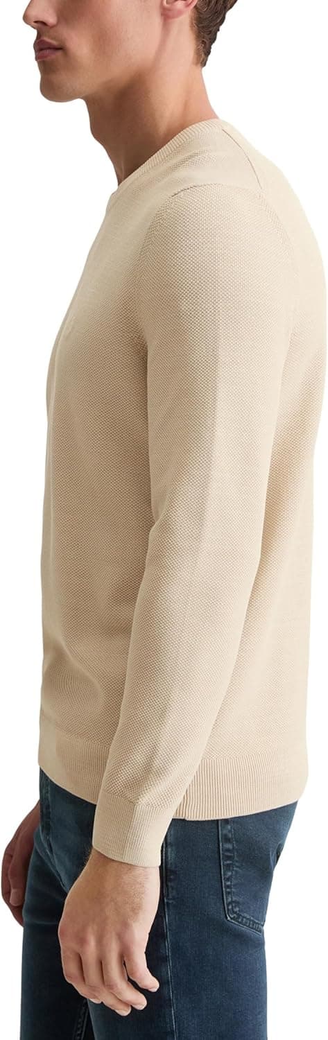 Detalle de Marc O’Polo Herren-Pullover aus Bio-Baumwolle mit Rundhalsausschnitt