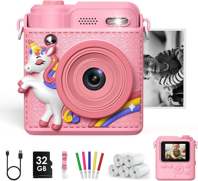 Detalle de Gofunly Sofortbildkamera Kinder mit Drucker, 1080P HD und 32 GB Speicher