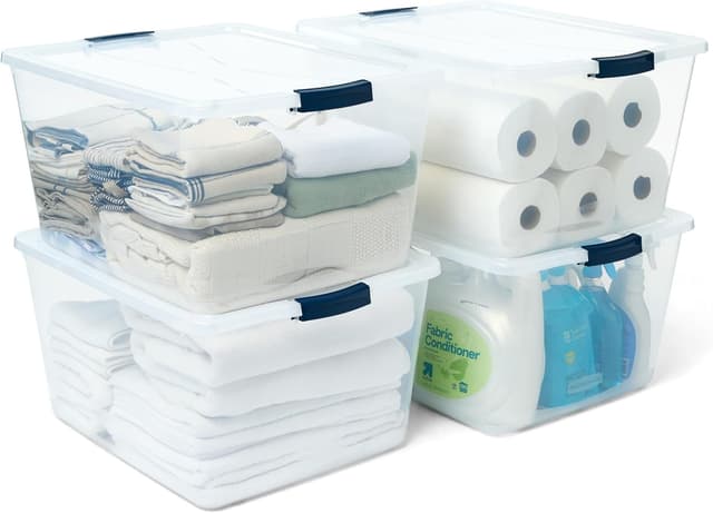 Detalle de Rubbermaid Cleverstore 71 Qt storage bins