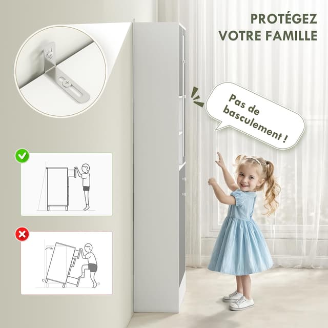 Thumbnail 6 de HOMCOM Meuble de bain haut gris blanc