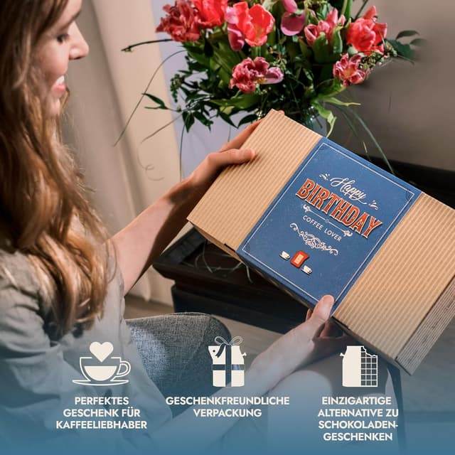 Detalle de Kaffee Geschenk Set zum Geburtstag – 10 Single-Estate Spezialitäten & Bio-Kaffees aus aller Welt