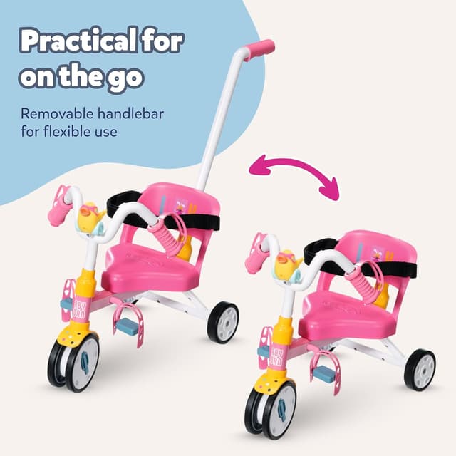 Detalle 2 de Baby born Trike 835456 tricycle for dolls up to 43cm with functional wheels, safety belt and horn