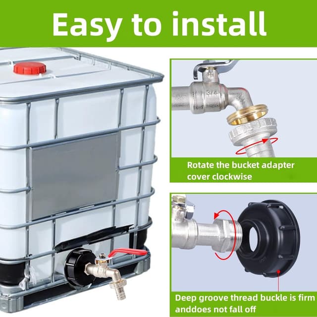 Detalle 2 de JRUKM IBC Tank Auslaufhahn 1/2 Zoll Zubehör