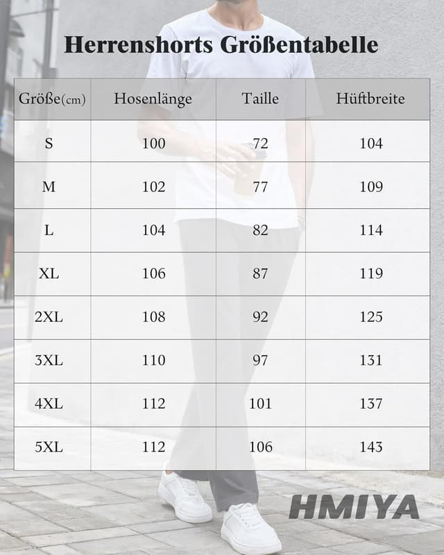 Detalle de HMIYA Jogginghose Herren aus Baumwolle mit Kordelzug und Reißverschlusstaschen
