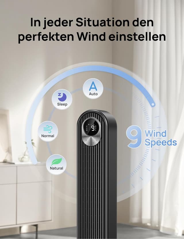 Detalle 1 de DREO Turmventilator DC Motor 12h Timer