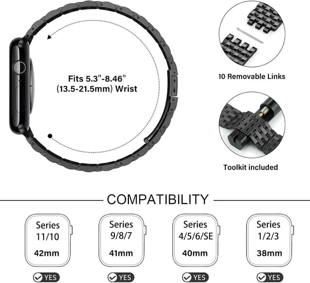 Thumbnail 4 de Tasikar Metal Watch Strap for Apple Watch 42mm