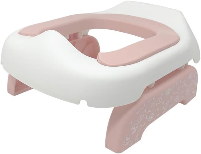 Detalle 2 de Pote Pals Travel Potty Soft PU Cushioned Travel Potty (Pink Safari) with 5 Disposable Liners
