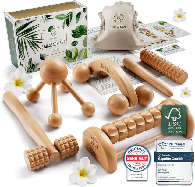 Detalle de HELDSON Premium Massage Set Holz 6 Teile
