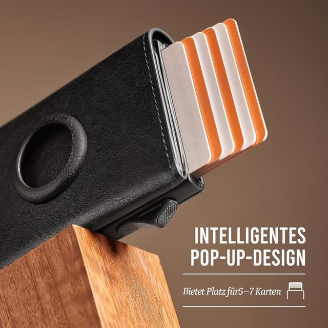 Detalle 2 de YESIIW Airtag Geldbeutel mit RFID für 11 Karten